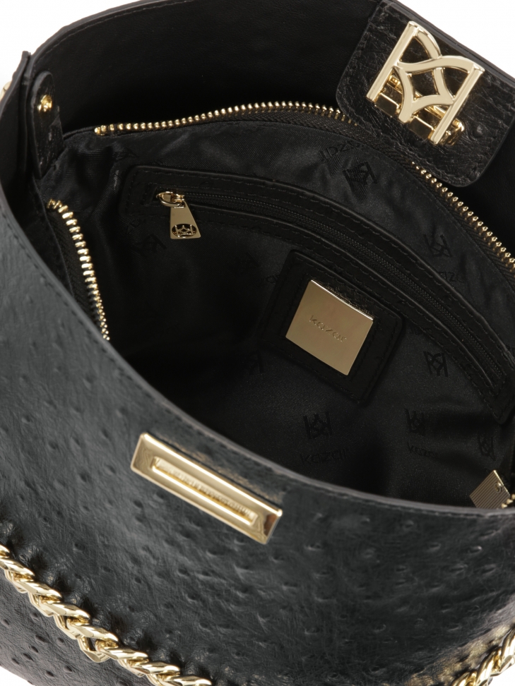 Torebka ze skóry tłoczonej we wzór strusia