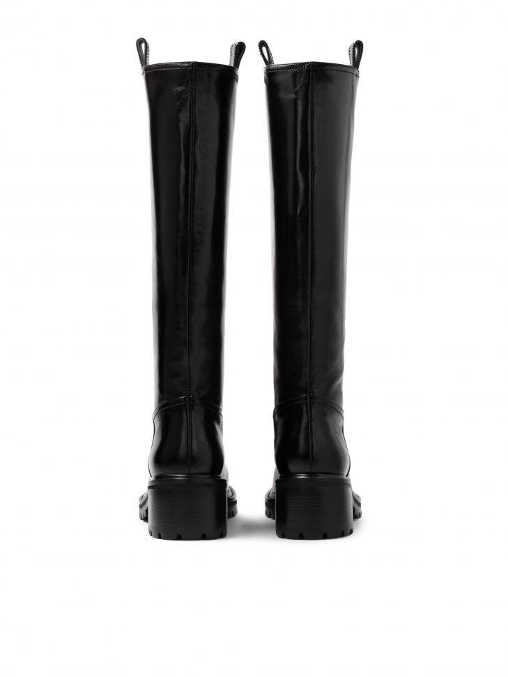 Skórzane kozaki damskie typu riding boots