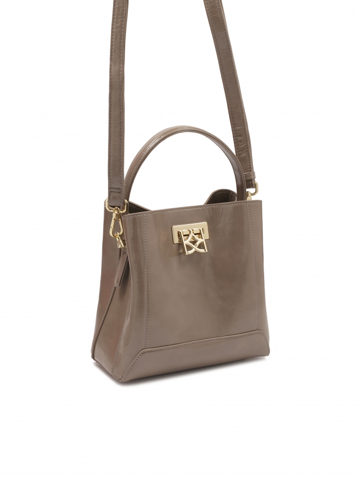 Taupe torebka z uchwytem do ręki i odpinanym paskiem