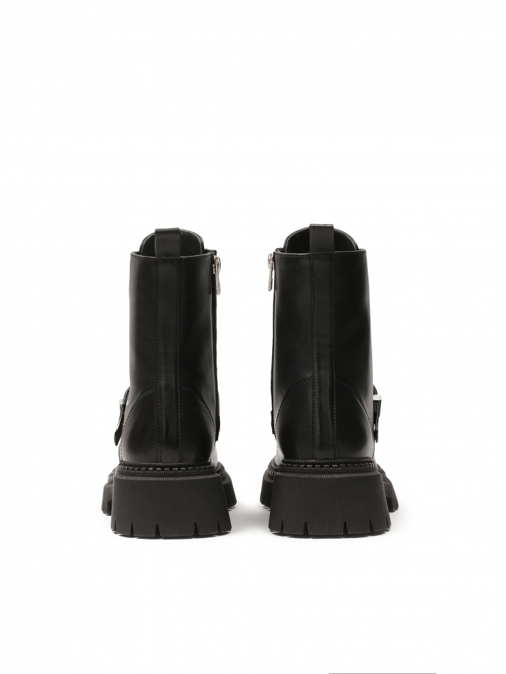 Trzewiki skórzane na grubej podeszwie