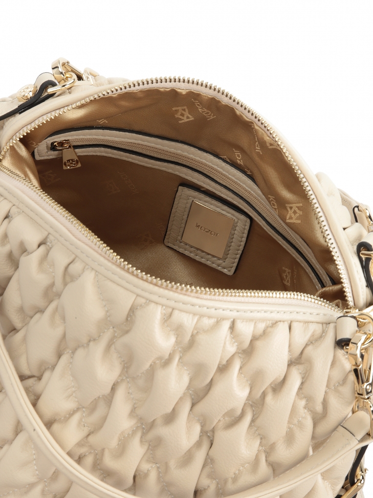 Elegancka beżowa torebka z pikowaniem