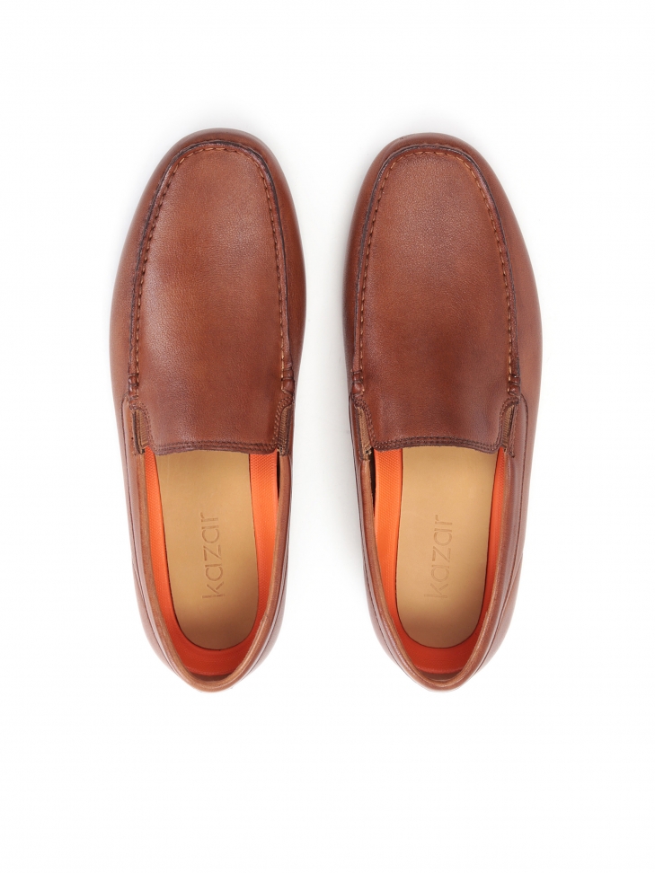 Brązowe wsuwane mokasyny męskie