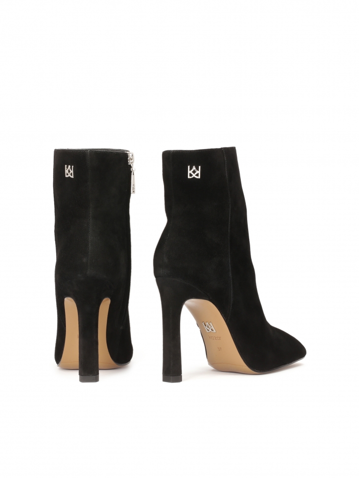 Czarne botki z zamszu