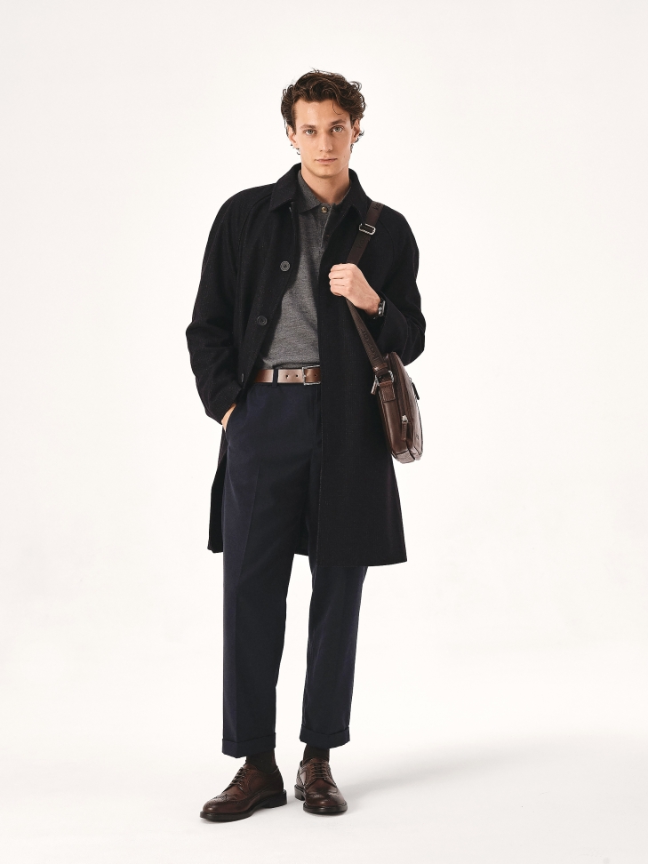 Eleganckie brązowe skórzane buty męskie typu brogue