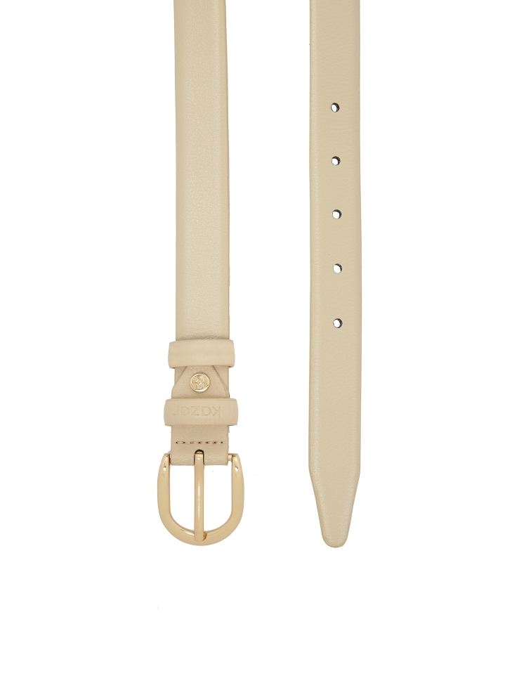 Skórzany pasek w neutralnym kolorze