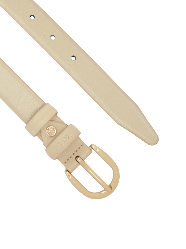 Skórzany pasek w neutralnym kolorze