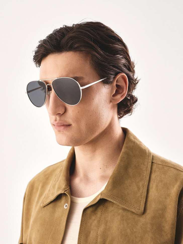 Okulary aviator ze srebrną oprawką