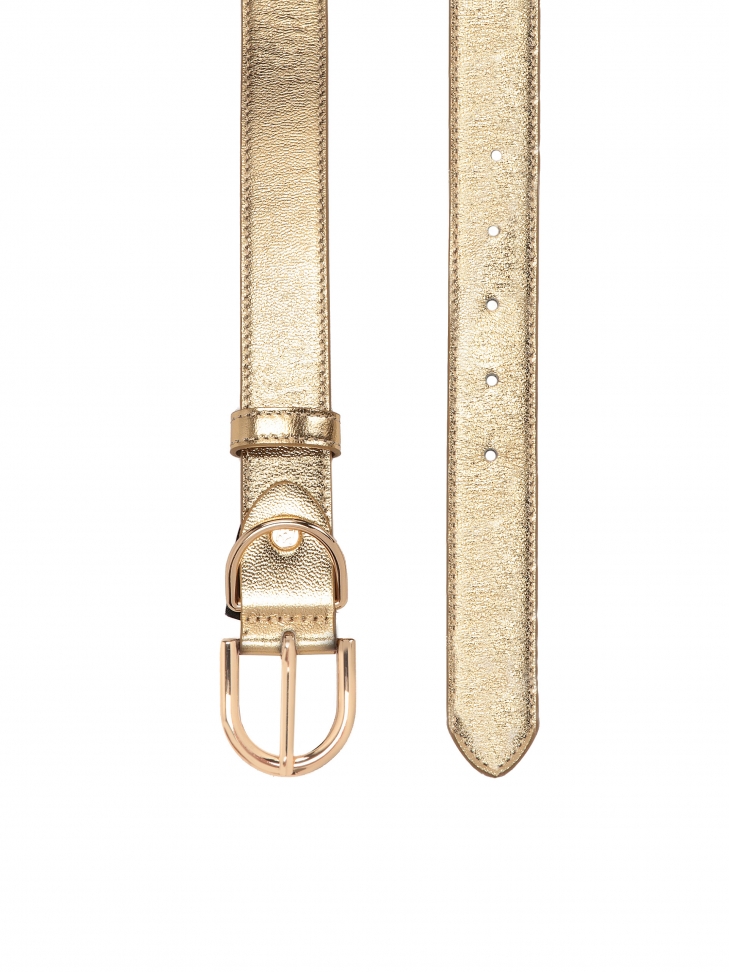 Złoty pasek z mieniącej się skóry