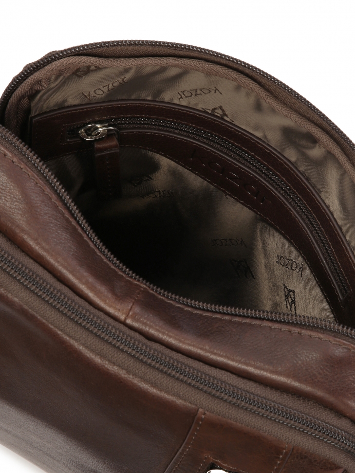 Brązowa skórzana torba crossbody