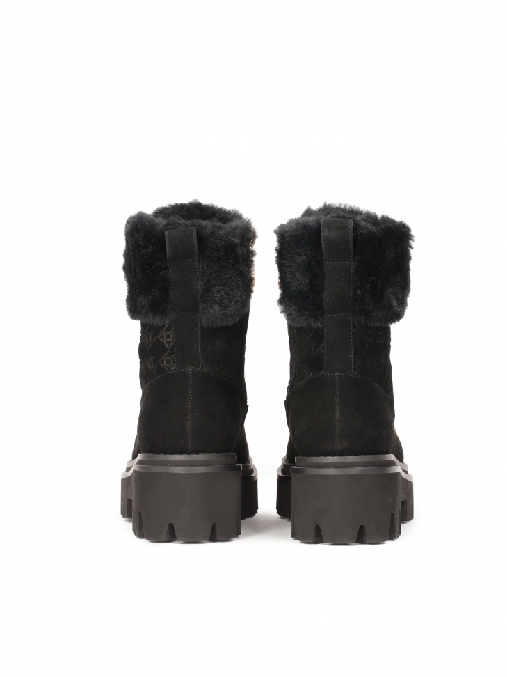 Zamszowe trzewik z futerkiem