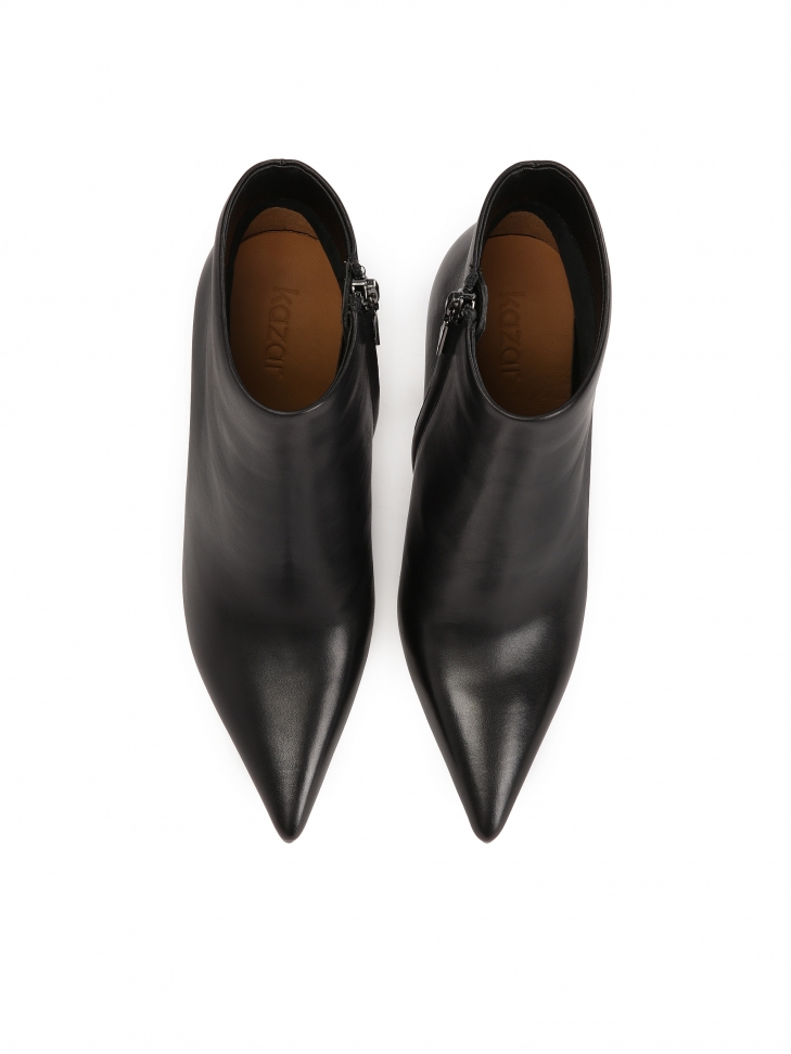 Klasyczne botki na czarno-srebrnym obcasie