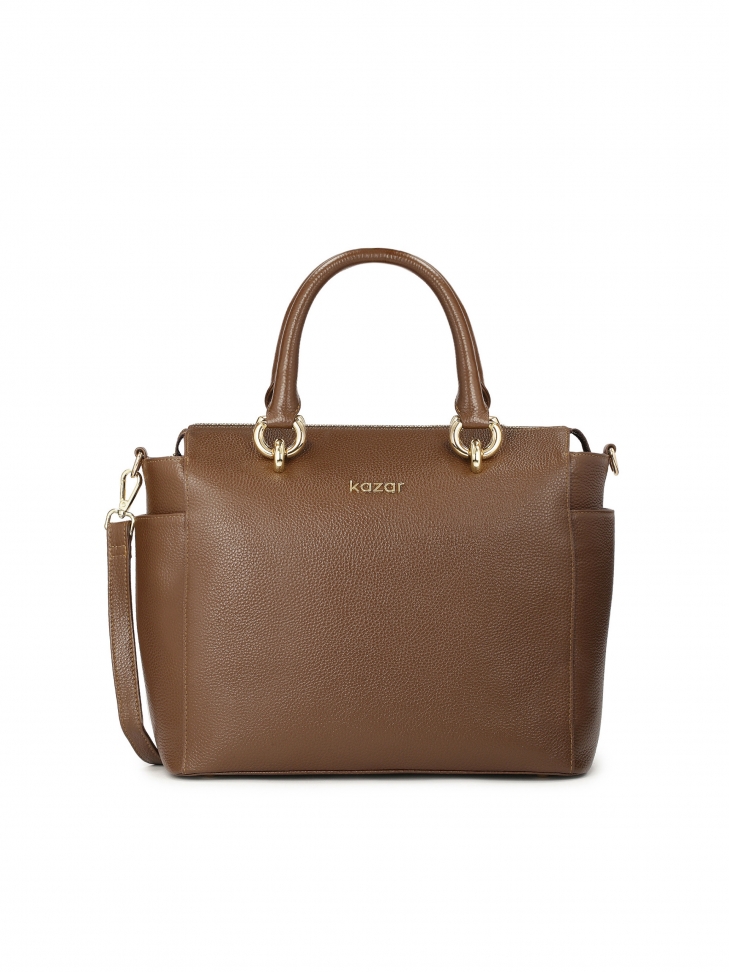 Ciemnobrązowa torebka do ręki i na ramię