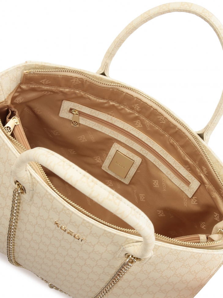 Duża torebka z rączkami i łańcuchami