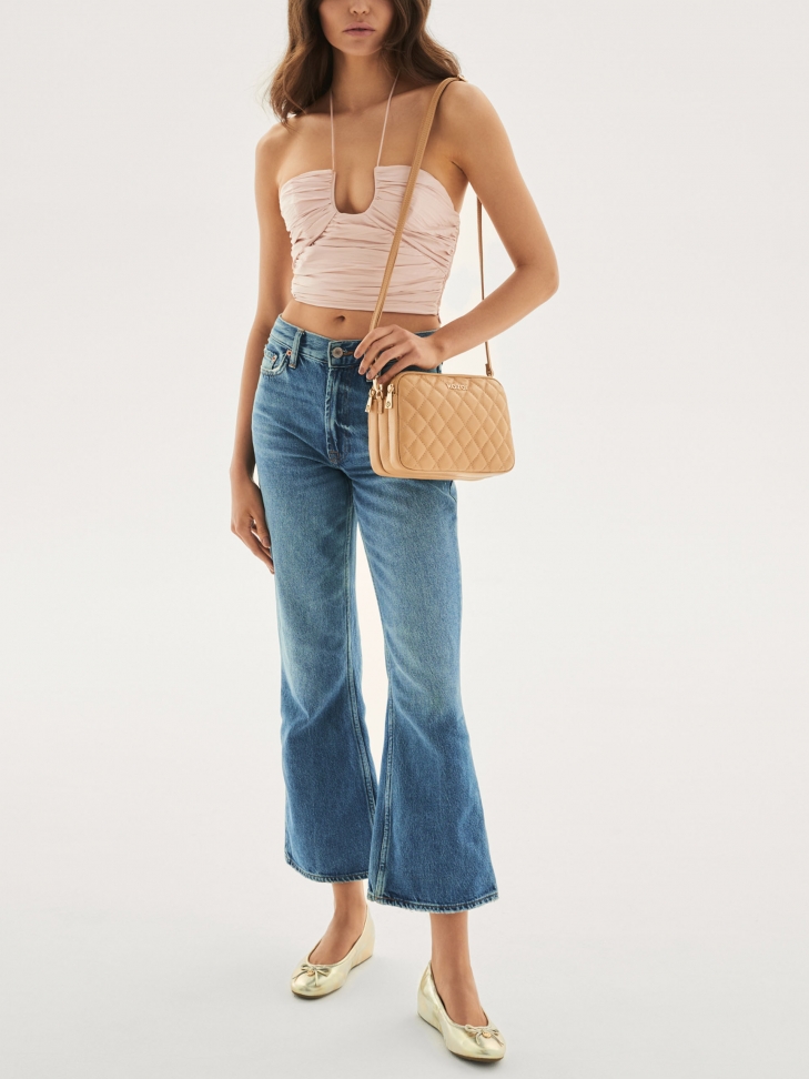 Złote baleriny damskie