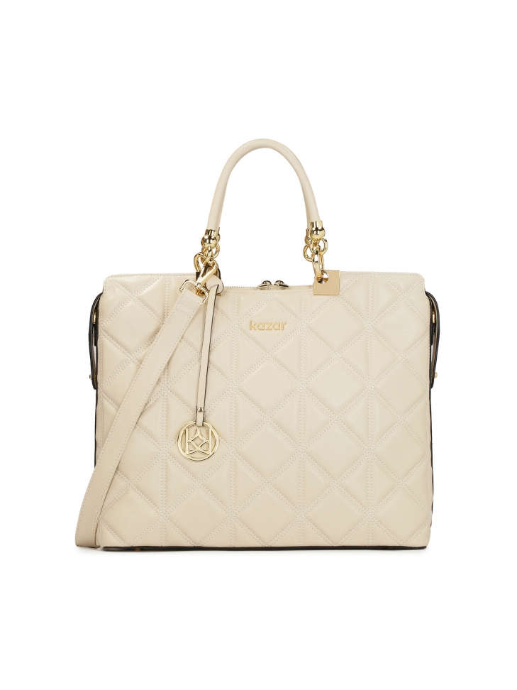 Elegancka torebka aktówka z pikowanej skóry