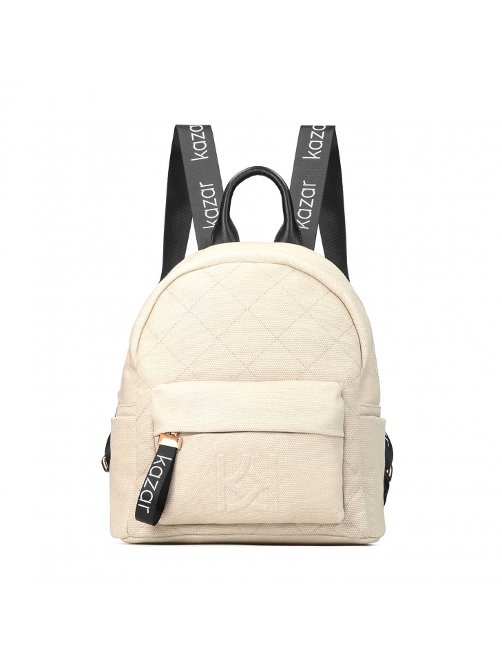 Beżowo-czarny plecak damski