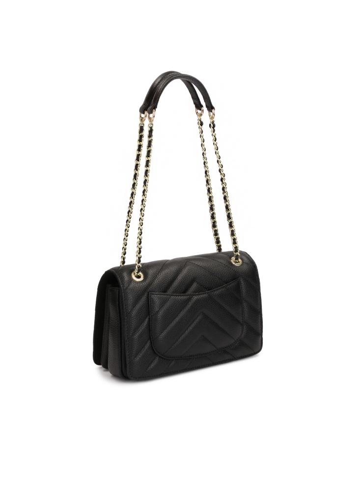 Czarna podłużna torebka z przeszyciem