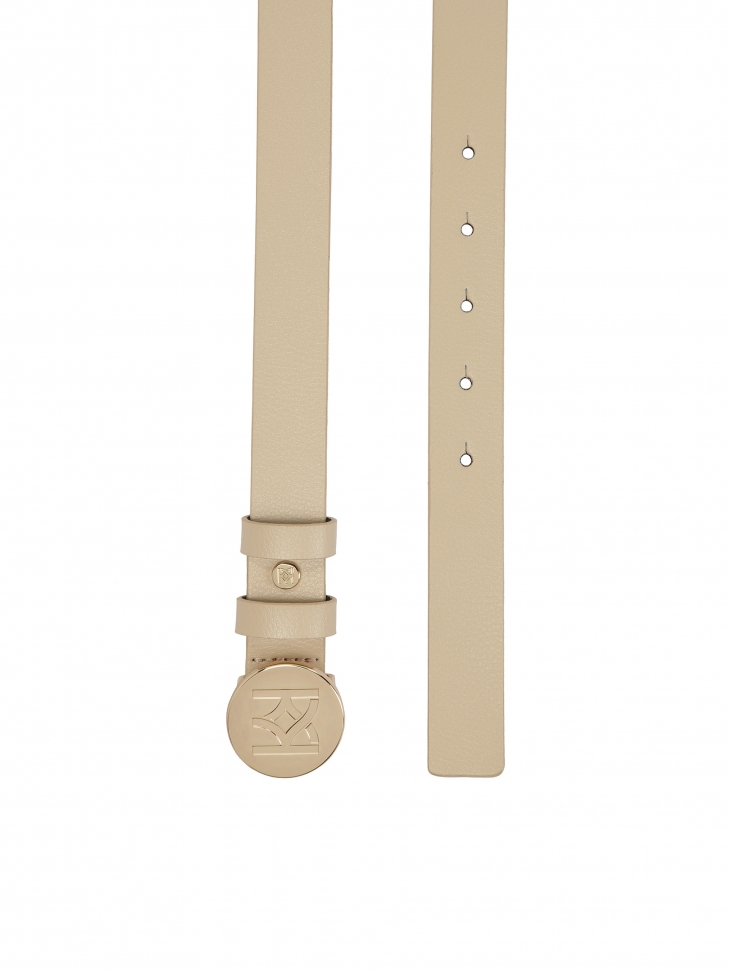 Skórzany pasek z oągłą klamrą