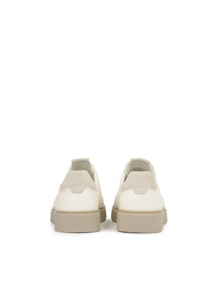 Sznurowane sneakersy z łączonych materiałów