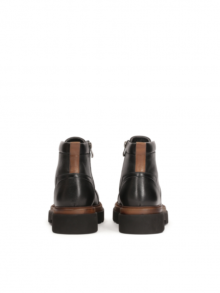 Skórzane trzewiki na dwukolorowej podeszwie