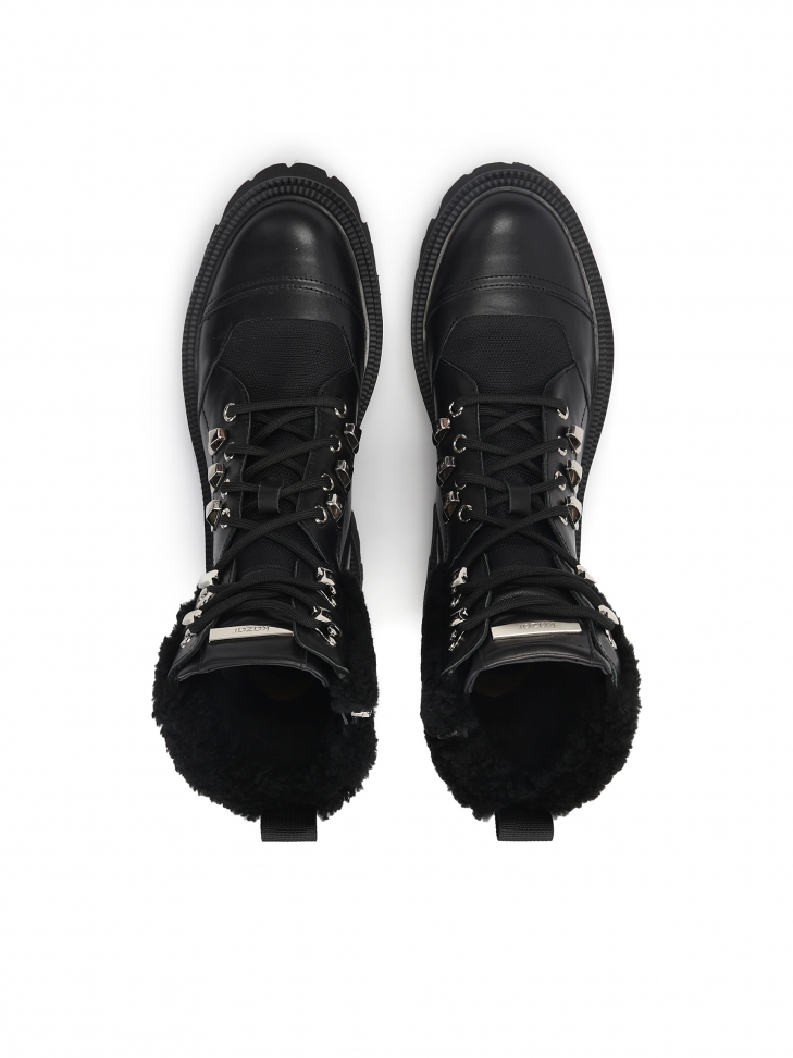 Awangardowe ocieplane trzewiki damskie z futerkiem
