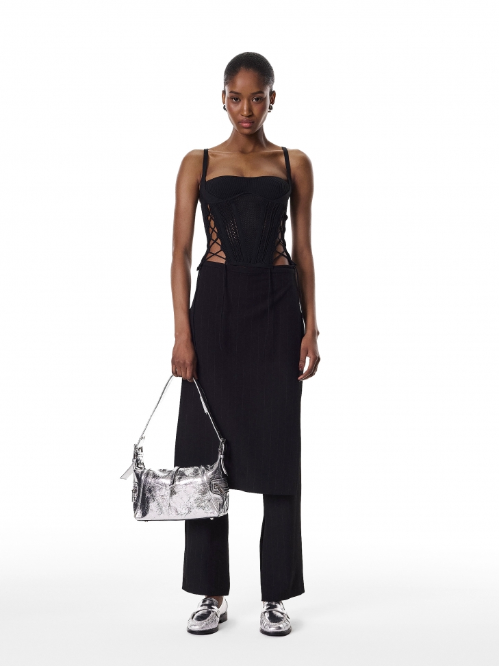 Srebrne półbuty w stylu loafersów