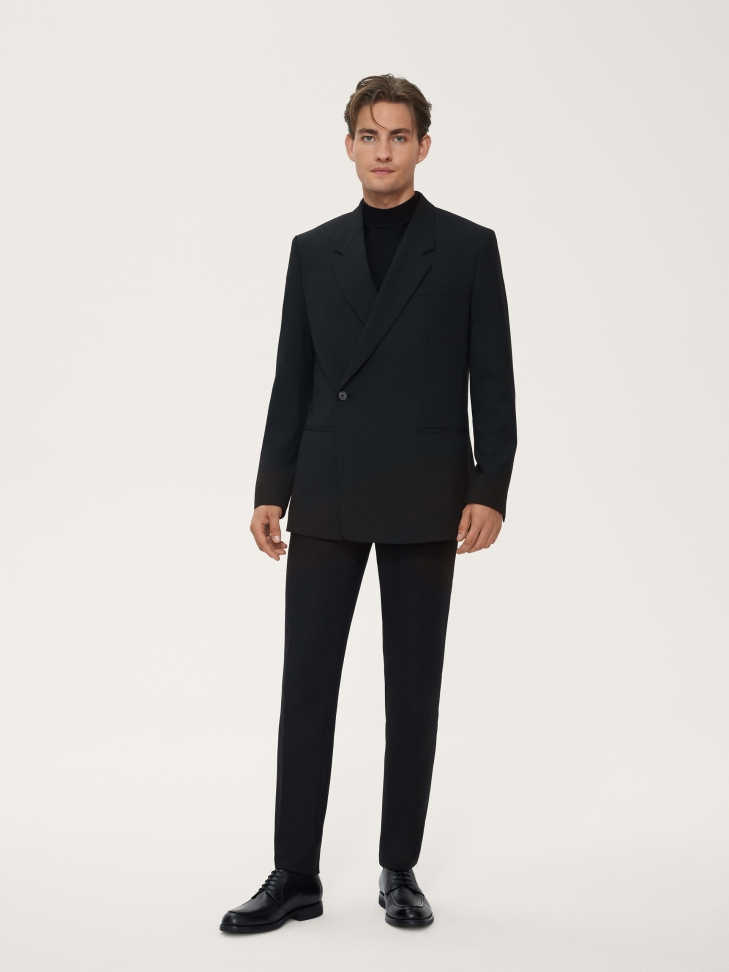 Czarne skórzane półbuty męskie