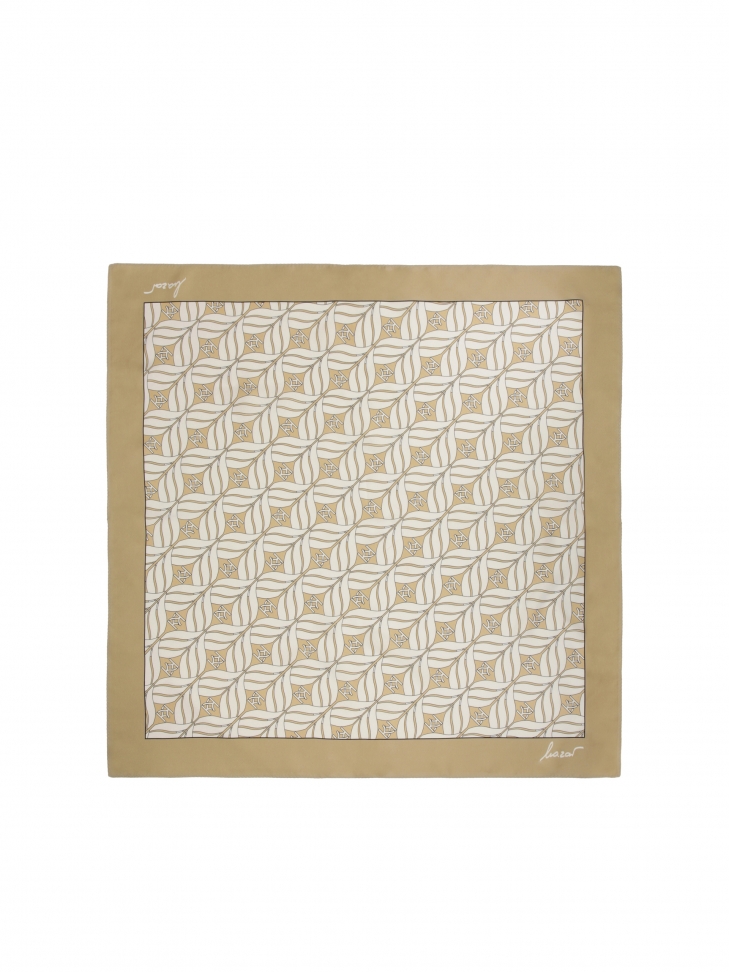 Luksusowa beżowa apaszka z jedwabiu