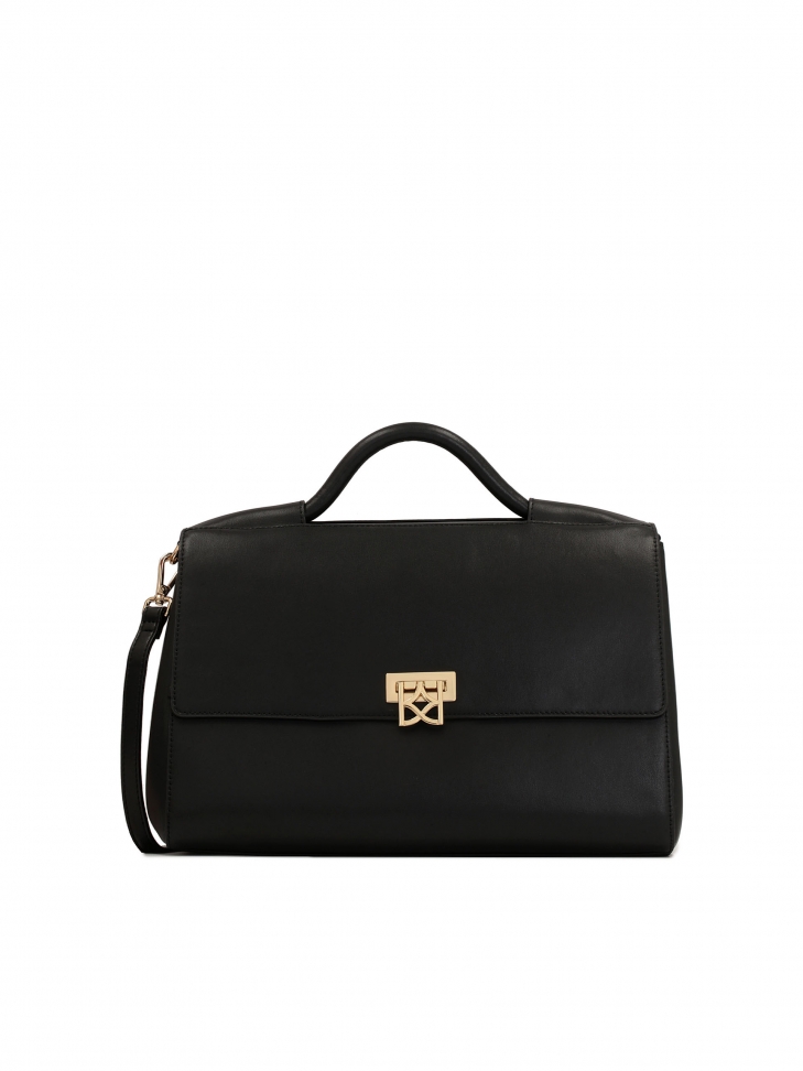 Duża skórzana torebka z uchwytem do ręki