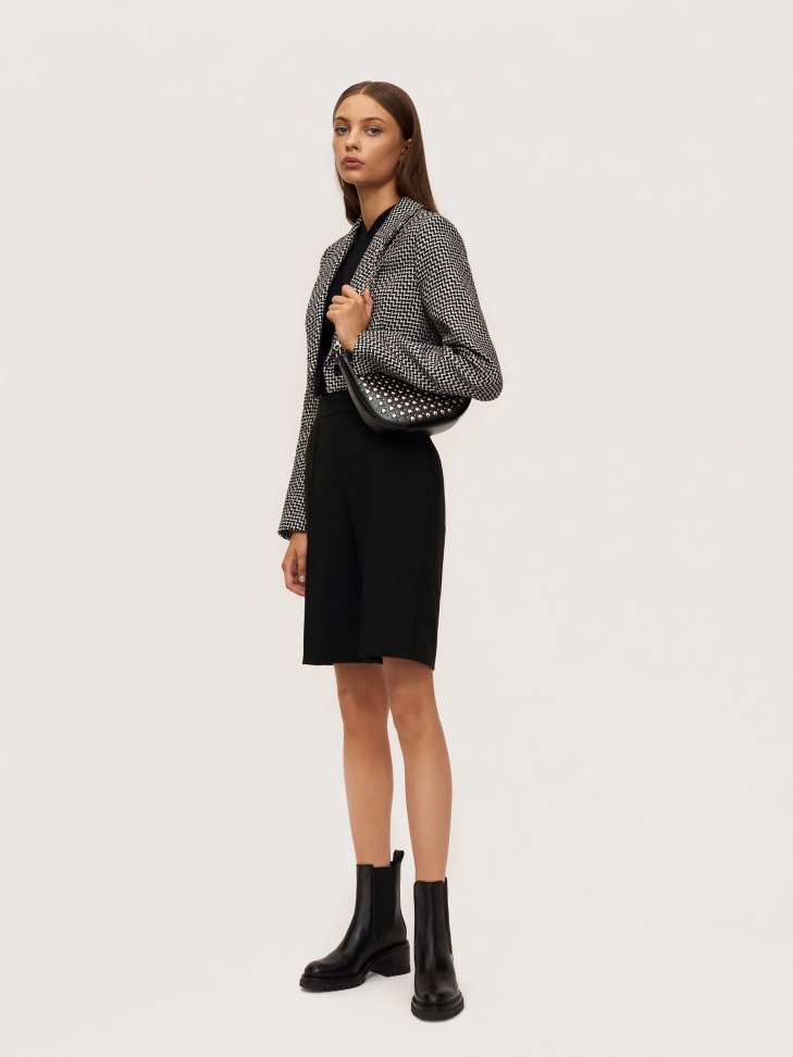 Komfortowe wsuwane botki na szerokim obcasie