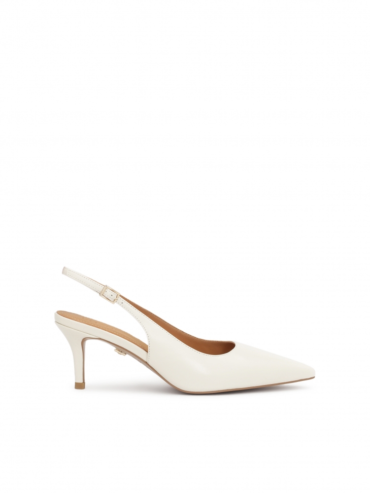 Eleganckie czółenka na niskim obcasie z kolekcji ślubnej