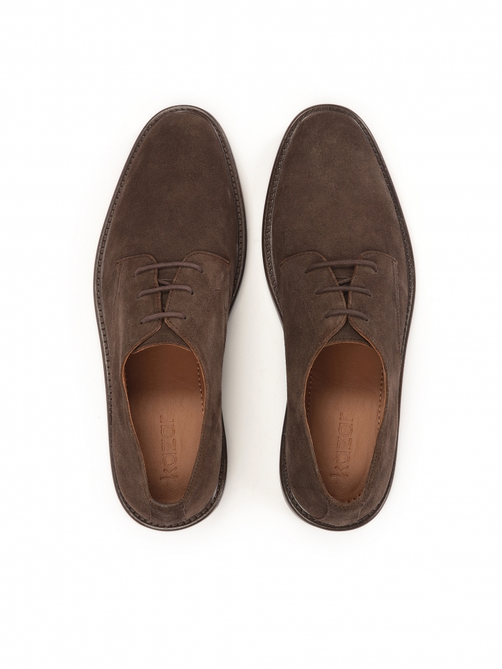 Brązowe półbuty z zamszu w stylu casual