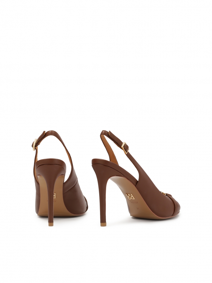 Brązowe sandały skórzane