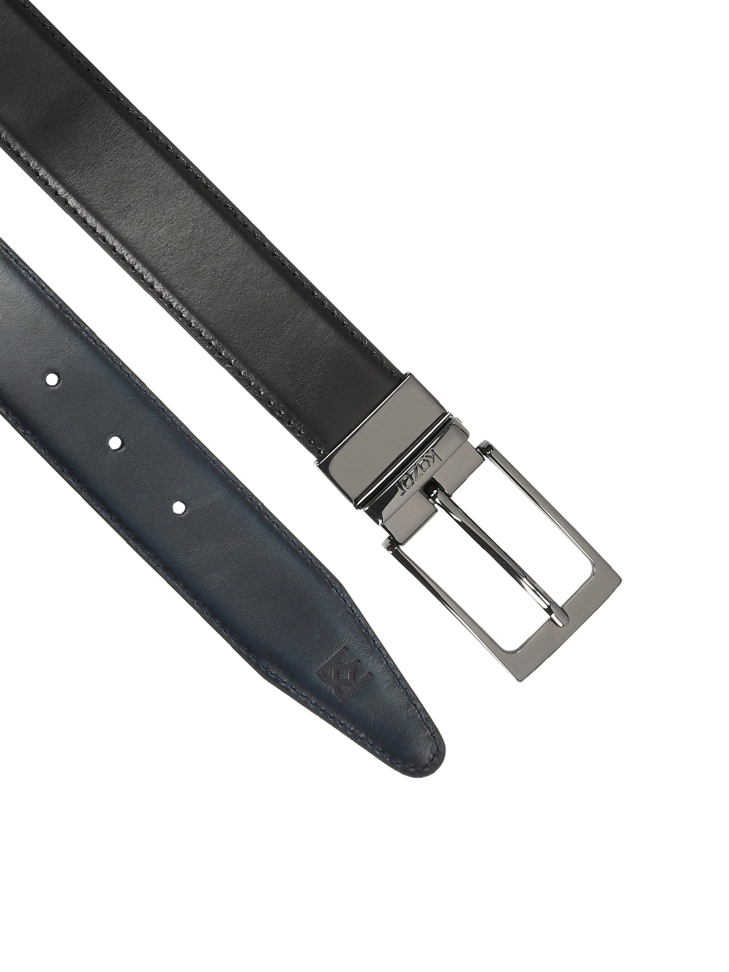 Czarno-granatowy pasek dwustronny