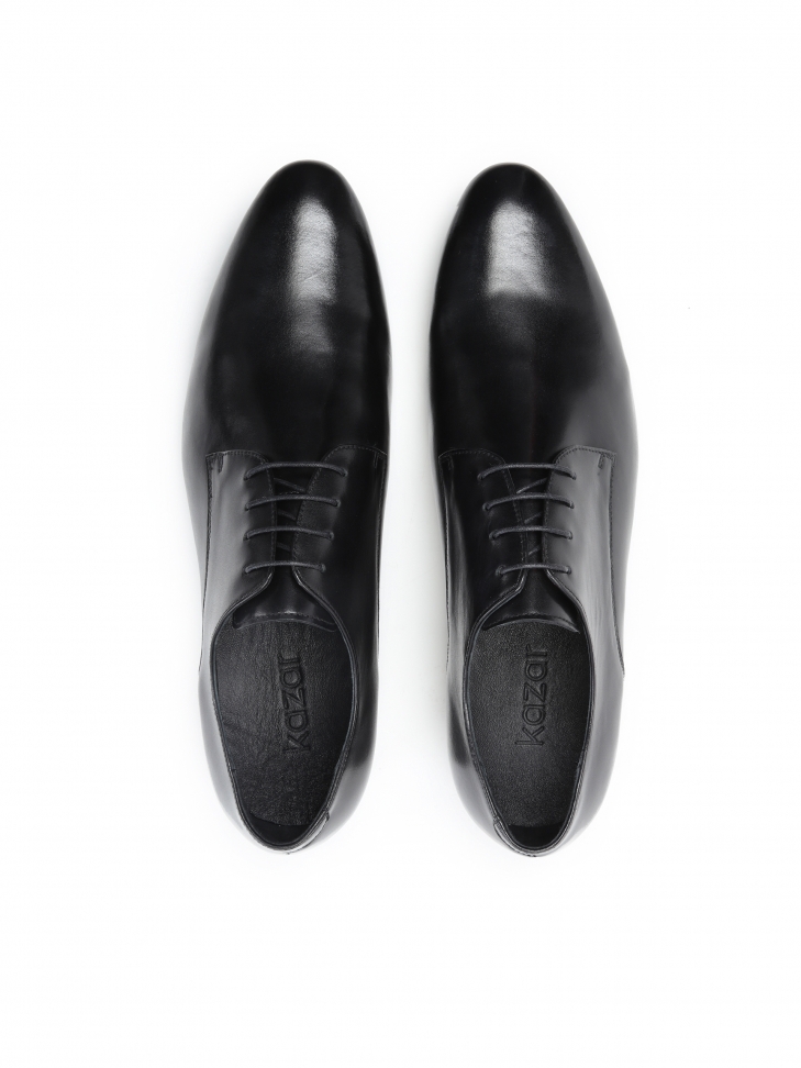 Czarne klasyczne półbuty męskie ze skóry