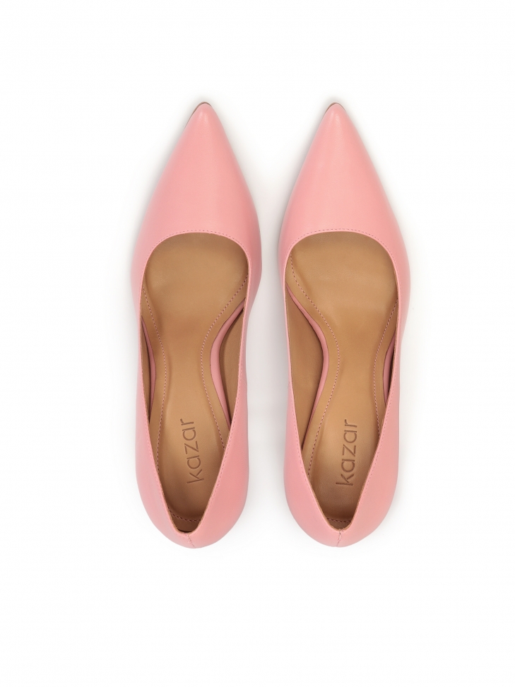 Różowe czółenka na smukłym obcasie