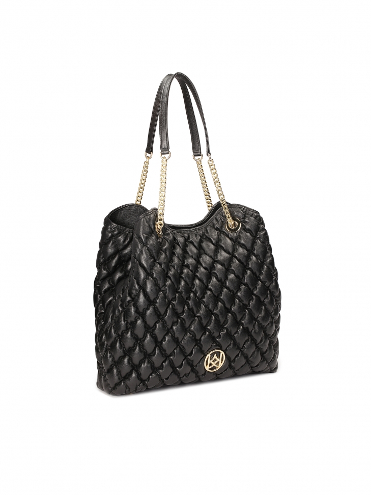 Duża pikowana torebka z uchwytami na ramię