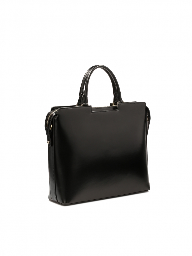 Elegancka torebka biznesowa zdobiona paskami