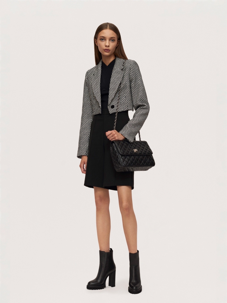 Skórzane botki z wysokim obcasem i suwakiem na tyle cholewki