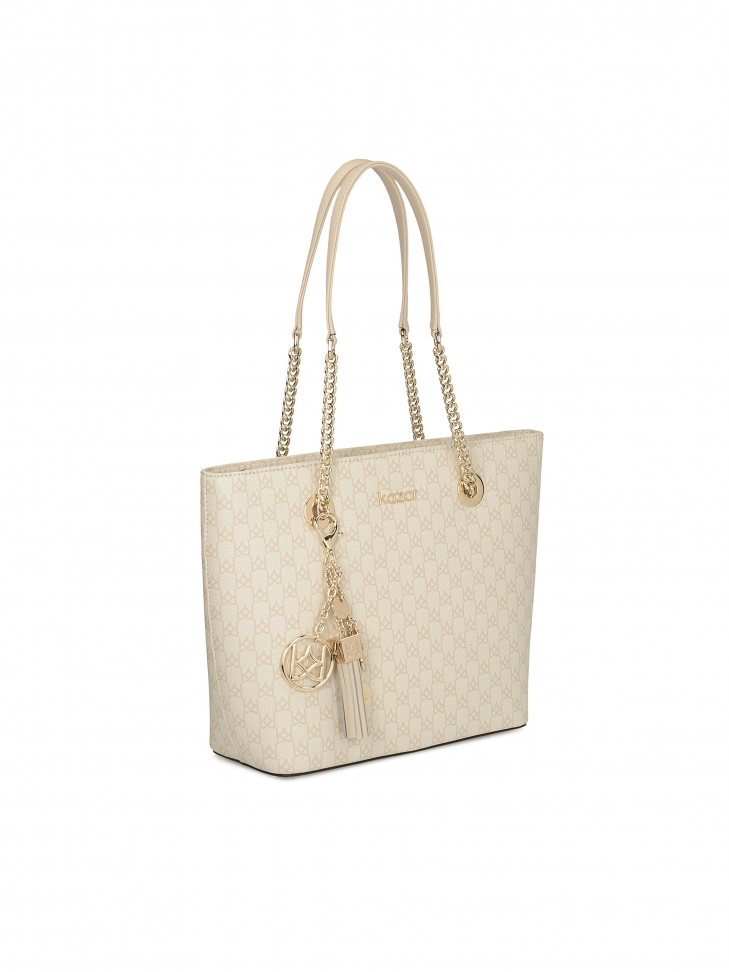 Biało-beżowa torebka damska