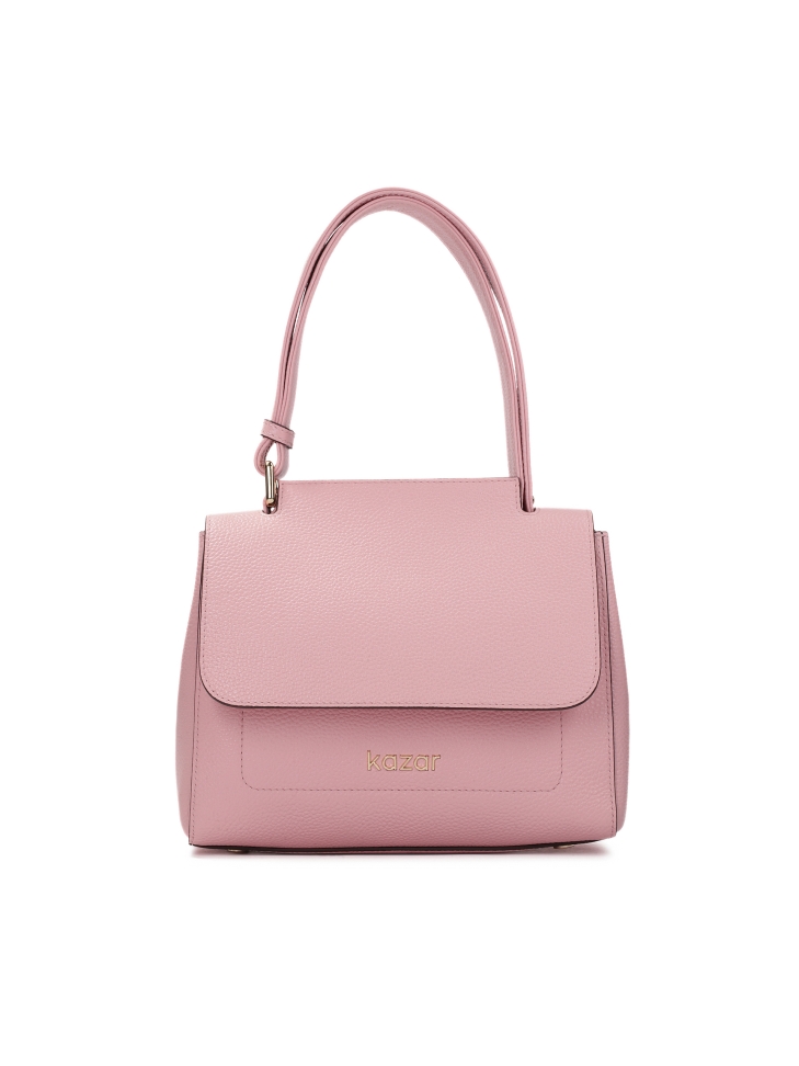 Unikatowa skórzana torebka w kolorze pastelowego różu