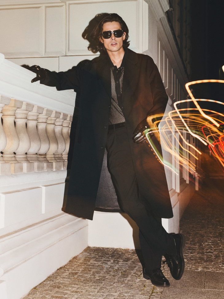 Czarne męskie loafersy z chwostem