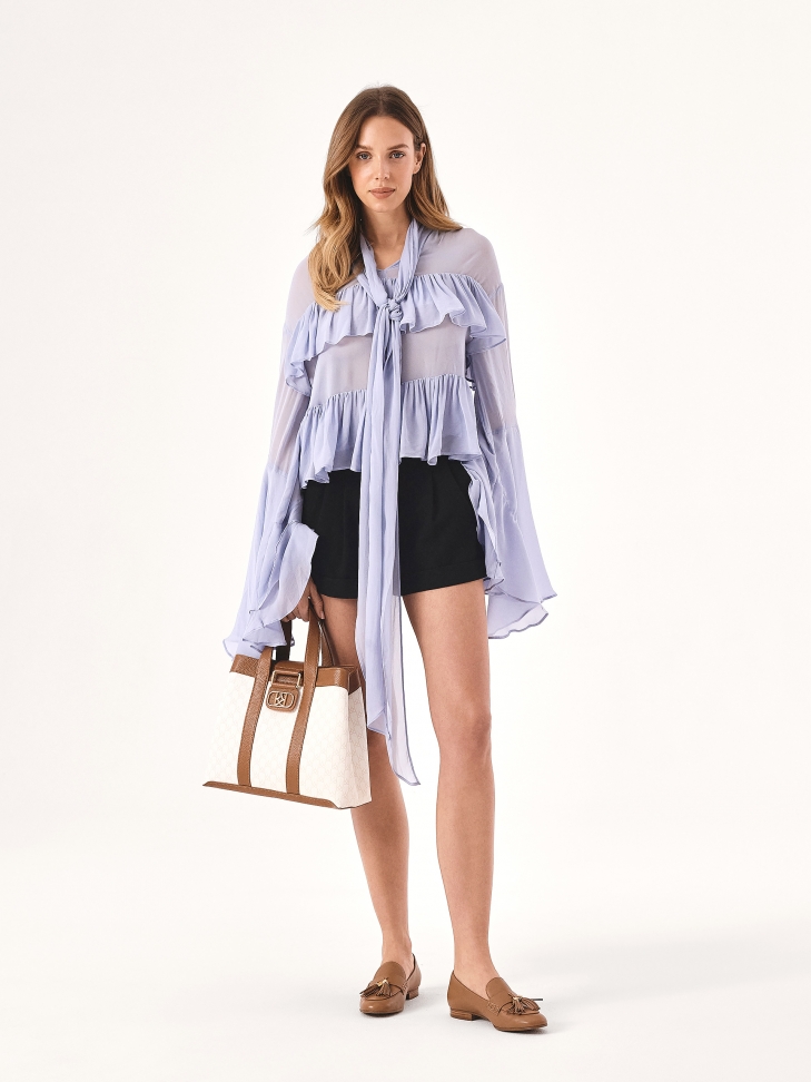 Wsuwane skórzane półbuty z chwostami