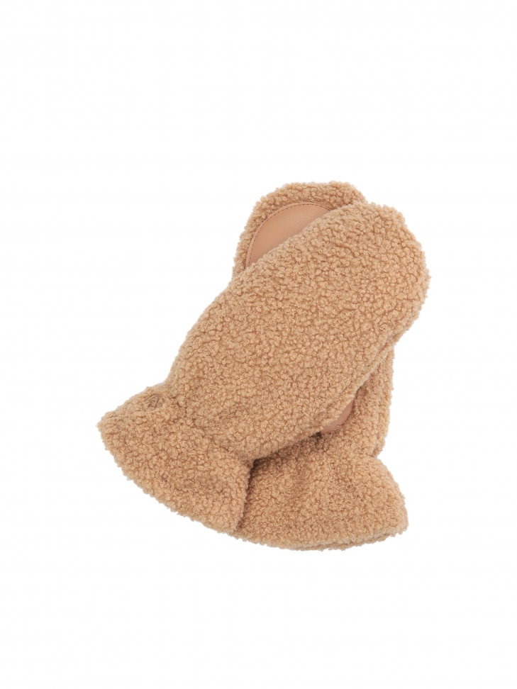 Ciepłe jasnobrązowe rękawiczki damskie