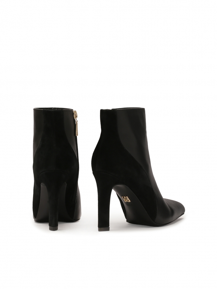 Botki z zamszu i gładkiej skóry