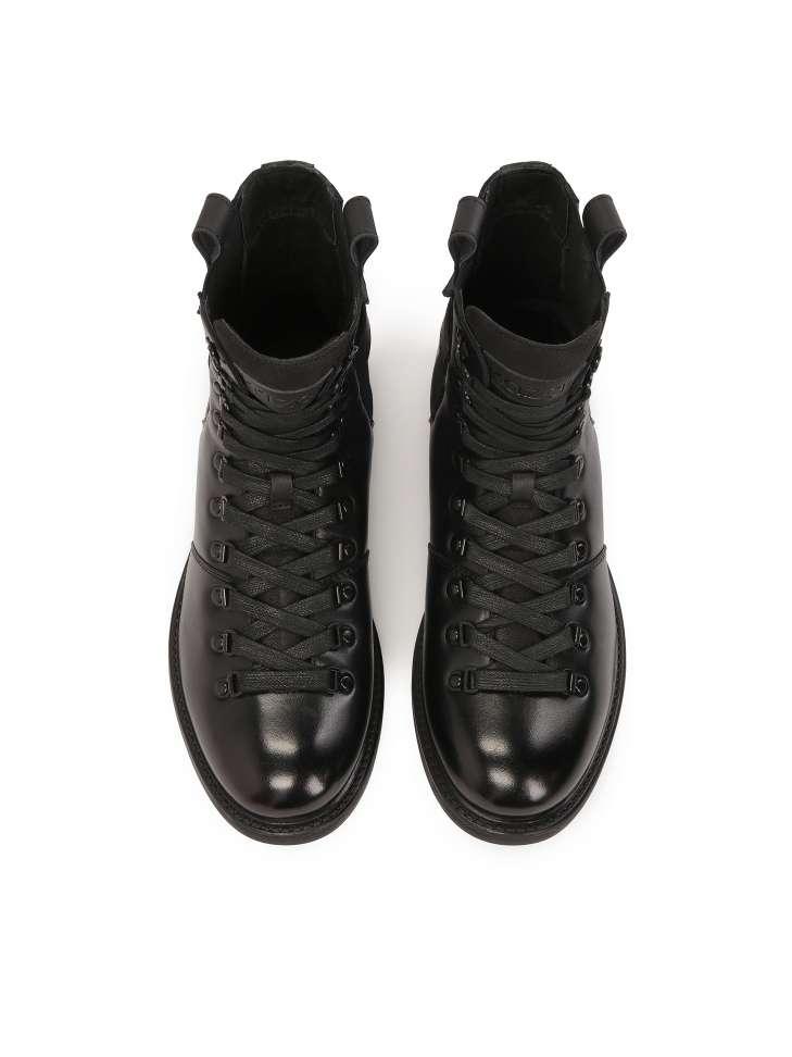 Sznurowane skórzane trzewiki męskie