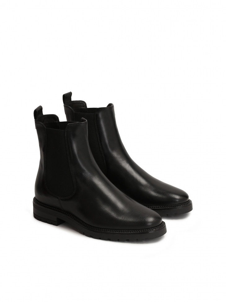 Czarne skórzane sztyblety damskie