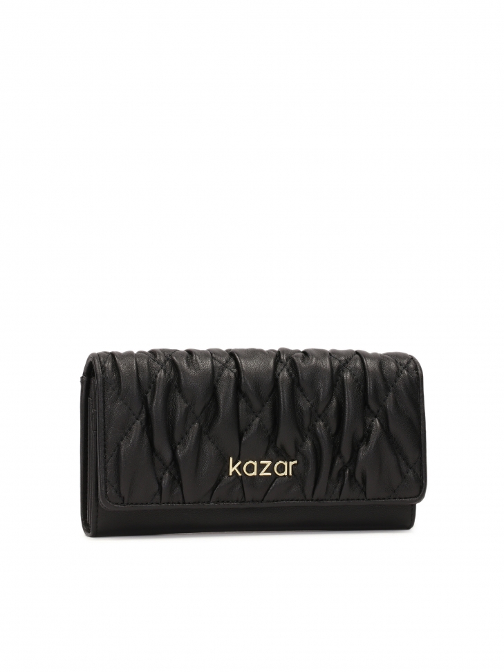 Miękki pikowany portfel ze skóry