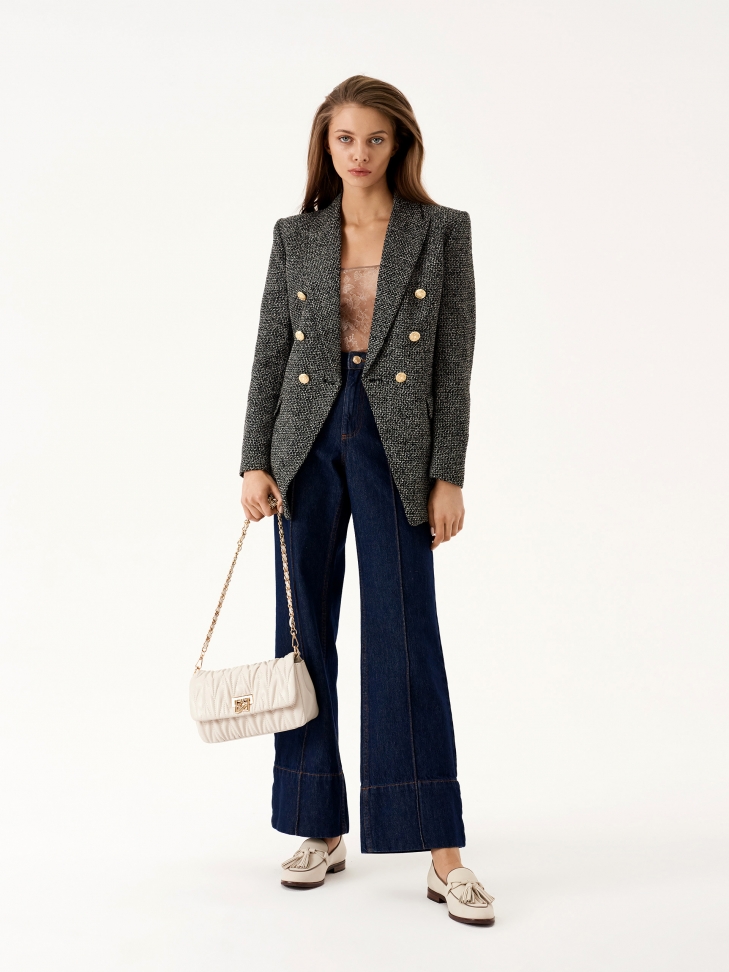 Skórzana torebka z oryginalnym pikowaniem