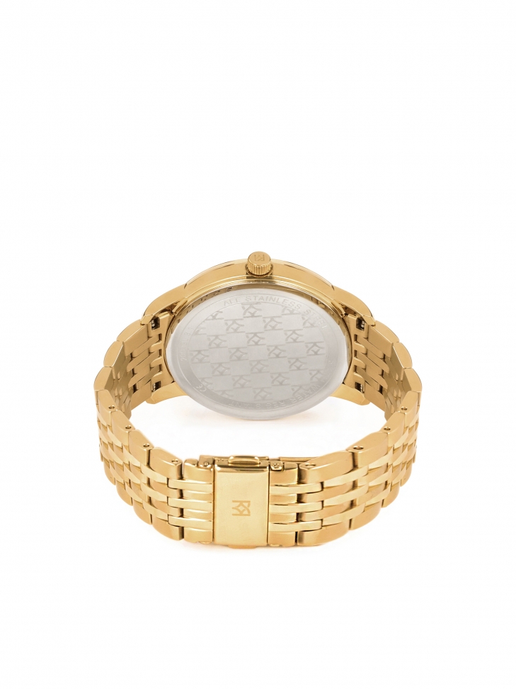 Zegarek damski ze otą bransoletą i minimalistyczną tarczą